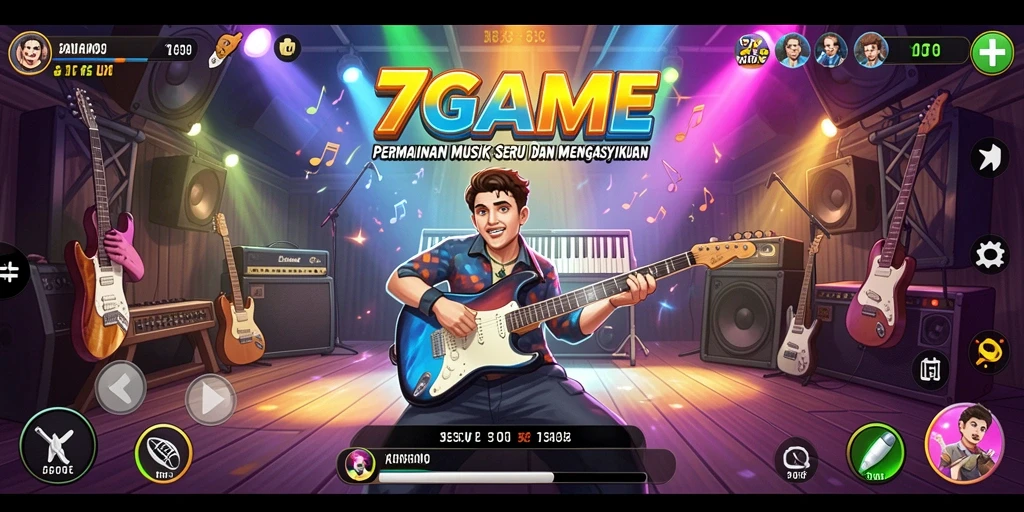 Gameplay seru dan interaktif dalam 7GAME dengan berbagai lagu.