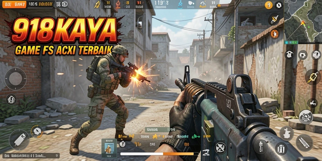 Screenshot gameplay <strong>918KAYA</strong> dengan aksi tembak-menembak yang mendebarkan.