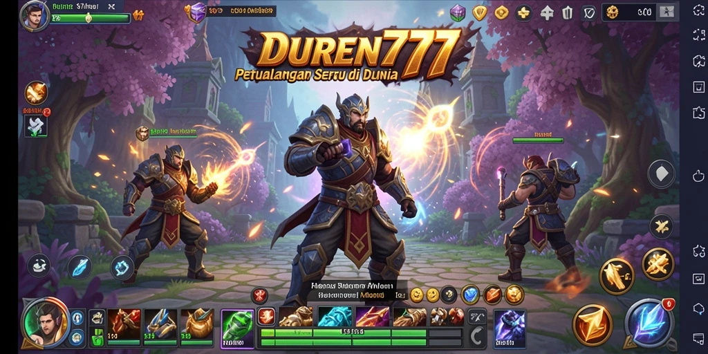 Screenshot DUREN777 menampilkan pertarungan epik di dunia MMORPG.