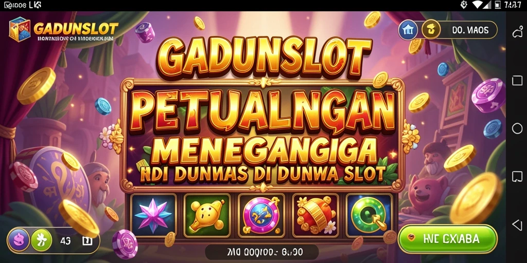 Gameplay seru GADUNSLOT dengan slot dan petualangan menegangkan.