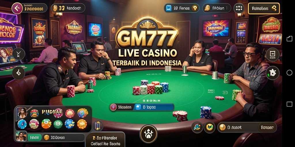 Tampilan menarik dari gameplay live casino di GM777.