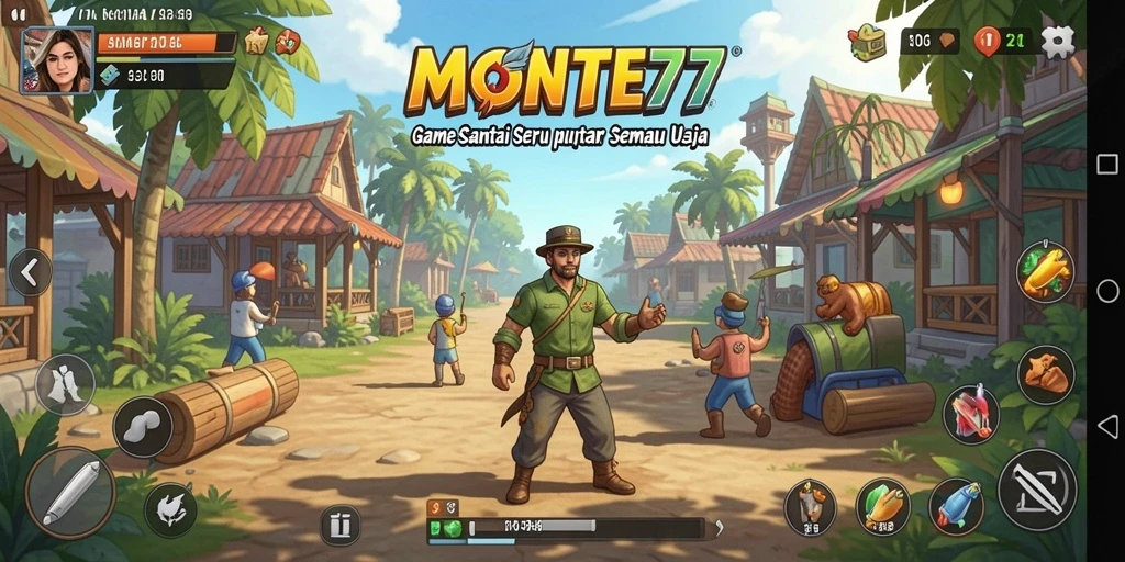 Tampilan gameplay seru dari MONTE77 dengan tantangan menarik.