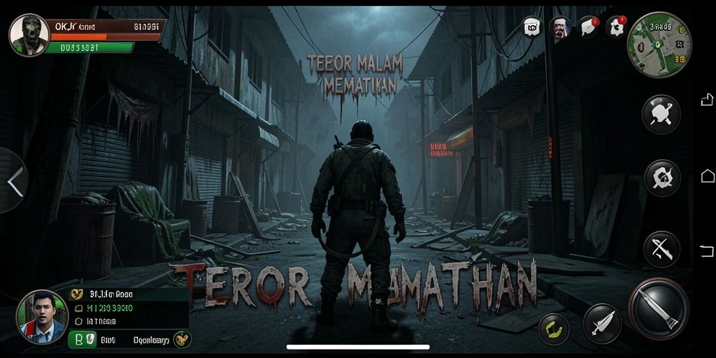 Screenshot utama OKJK menampilkan momen menegangkan saat menjelajahi tempat angker.