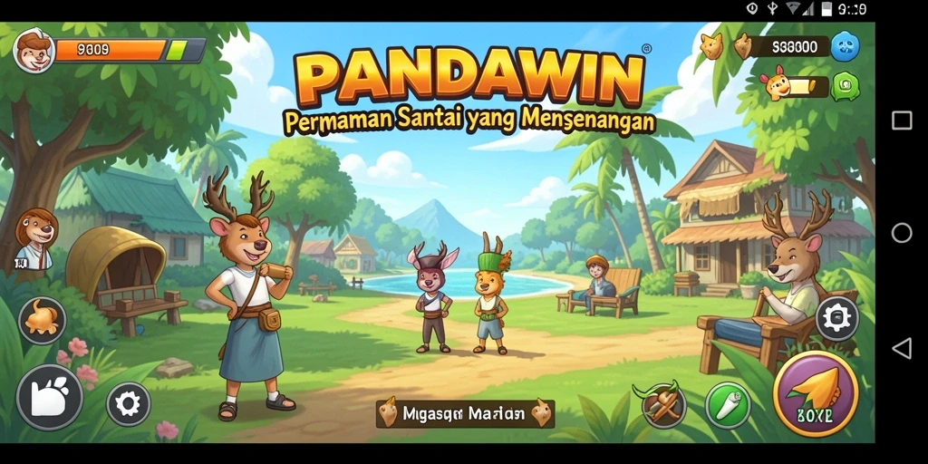 Tangkapan layar <strong>PANDAWIN</strong> menampilkan gameplay yang penuh warna dan menyenangkan.
