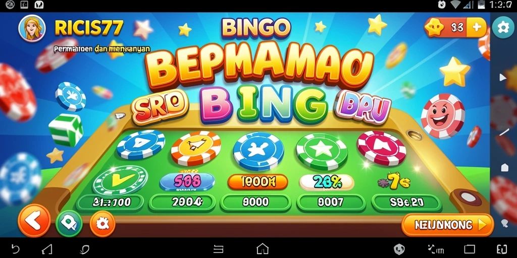 Tampilan menarik dan seru dari gameplay Bingo di RICIS77.