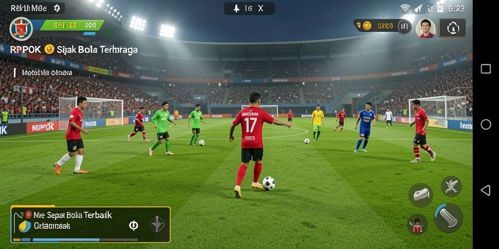 Screenshot RPOK menampilkan momen seru di lapangan sepak bola.