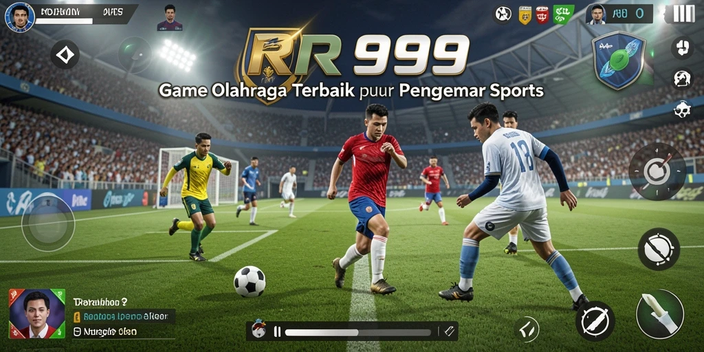 Screenshot utama RR999 menunjukkan aksi mendebarkan dalam pertandingan olahraga.