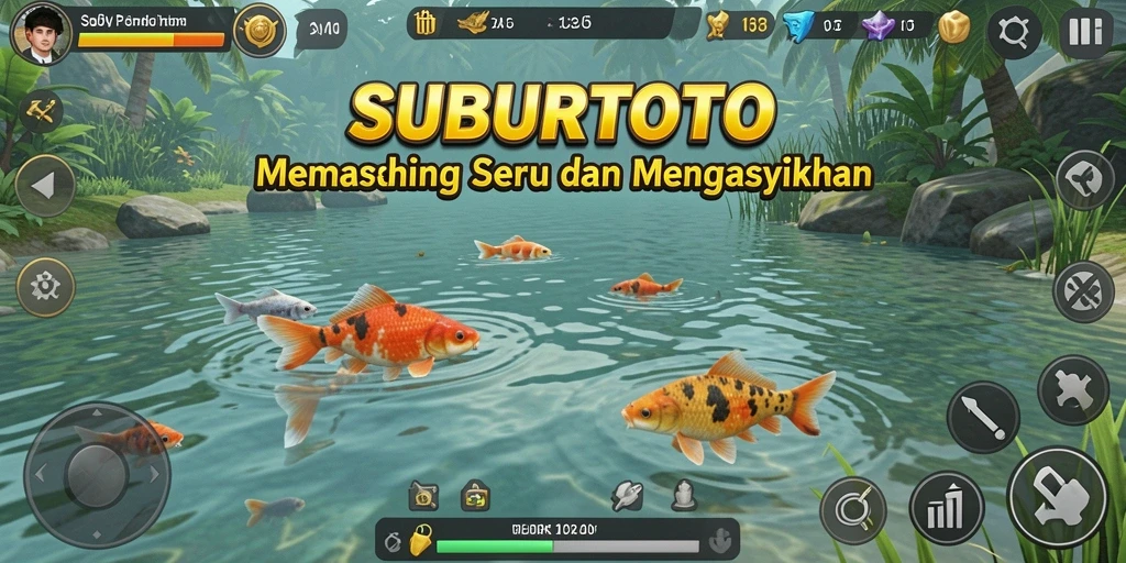 Screenshot gameplay SUBURTOTO dengan serunya memancing ikan.